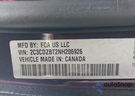 2022 Dodge Challenger R/T из США, поврежденный, VIN 2C3CDZBT2NH206926